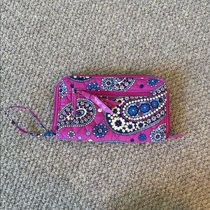 Vera Bradley Purple and Blue Paisley Wristlet